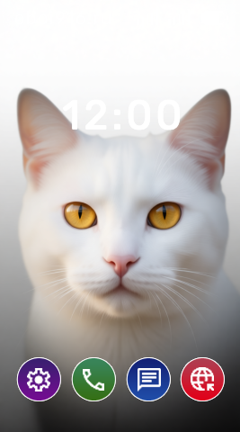 Белый кот на белом фоне