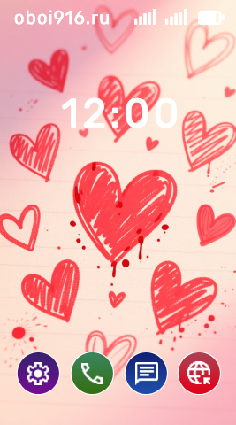 Сердечки фломастером