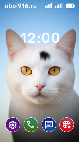 Белый кот с чёрным пятном