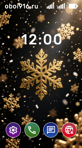 Золотая снежинка на тёмном фоне