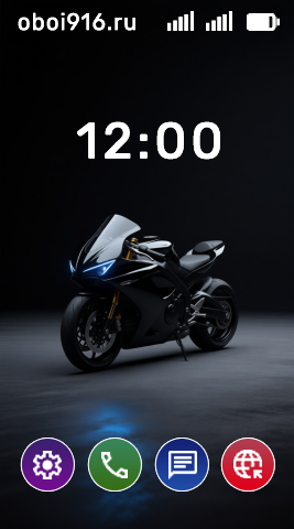 Мотоцикл на чёрном фоне