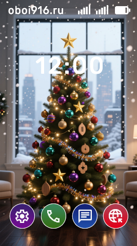 Ёлочка на фоне окна