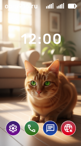 Рыжий кот на полу в комнате