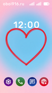 Сердце на розово-голубом фоне