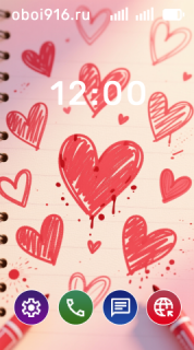 Сердечки на розовом фоне