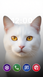 Белый кот на белом фоне