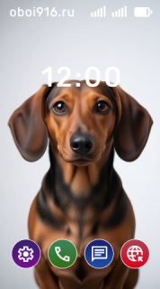 Такса на белом фоне