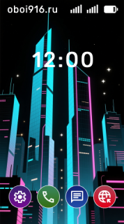 Неоновый город на чёрном фоне