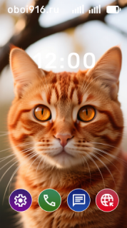 Рыжий кот на фоне природы