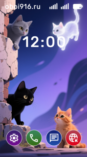 Котята на фиолетовом фоне