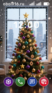 Ёлочка на фоне окна